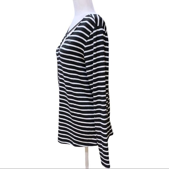 NWT Maurices Long Sleeve Rayon Black/White SOFT Top Sz L NEW - Picture 5 of 10